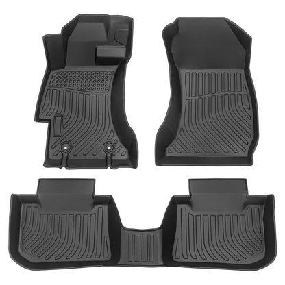 Car Floor Mats For 2013-2017 Crosstrek XV Black All-Weather TPE Rubber