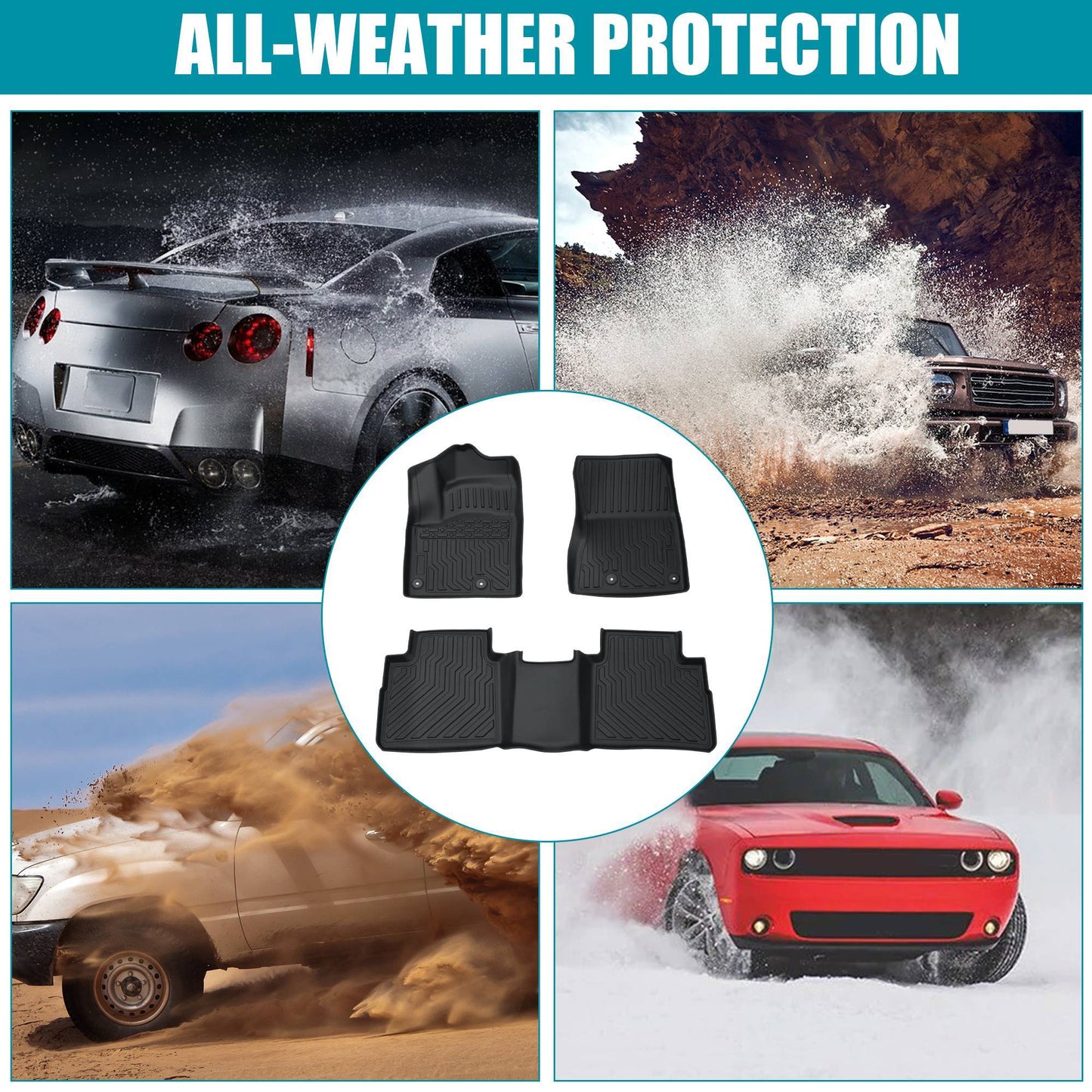 Floor Mats For 2021-2024 Rogue All Weather Anti-Slip Car Liners