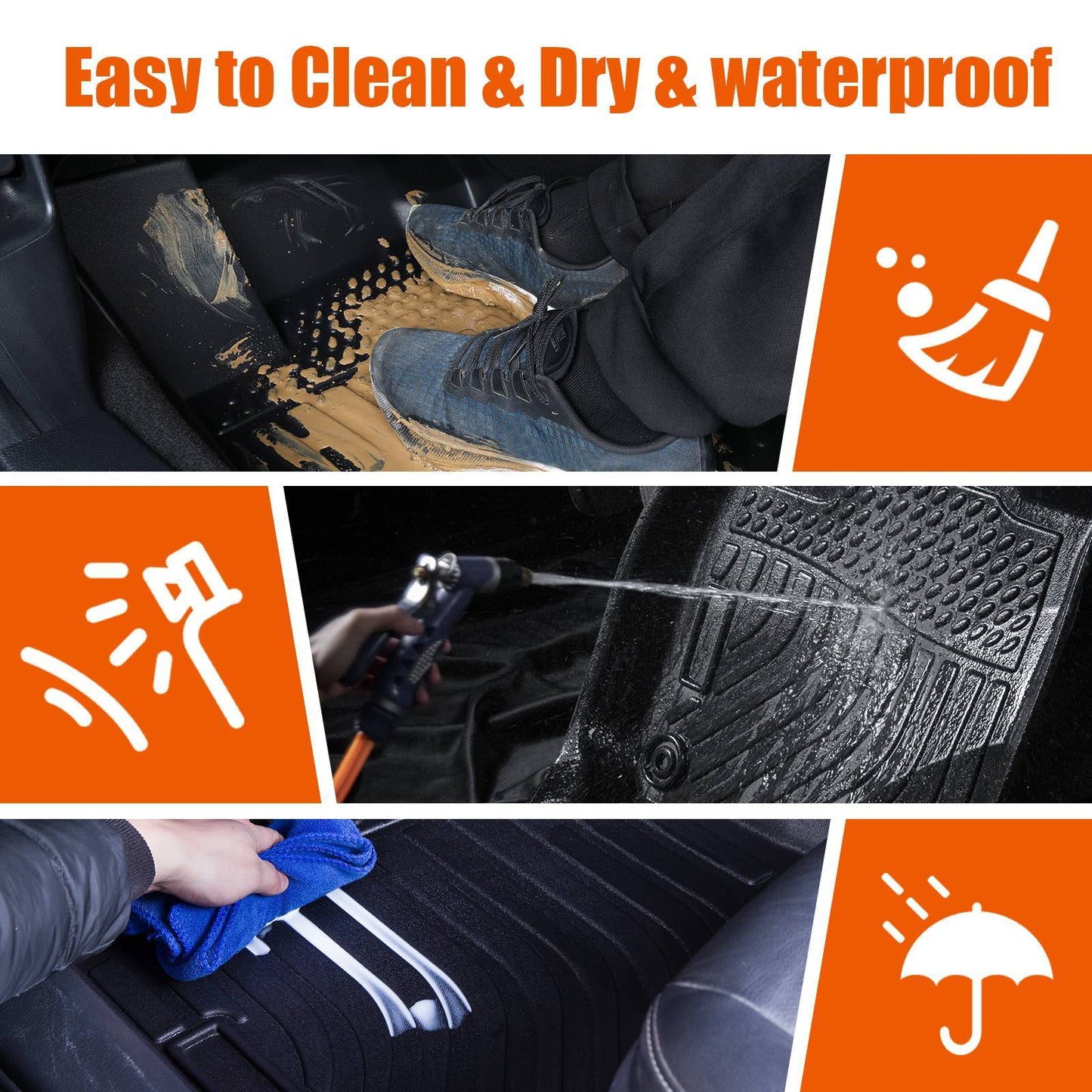 TPE Rubber Car Floor Mats For 13-19 Ford Escape & 13-18 C-Max