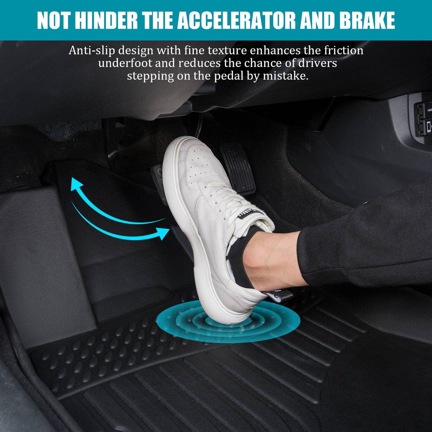 Car Floor Mats 3rd Row TPE Floor Liners For 2022-2024 Acura MDX All Weather