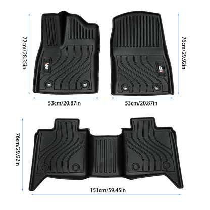 All-Weather TPE Front And Rear Row Floor Liners Floor Mats Fit For Toyota Tundra CrewMax Cab 2022-2025, Custom Fit Tundra Car Mats