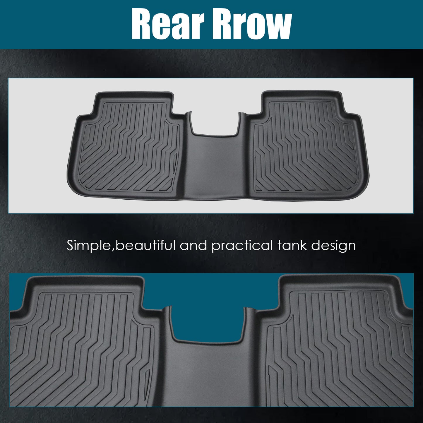 Car Floor Mats For 23-24 CRV Hybrid Black All-Weather TPE Rubber Car Mats