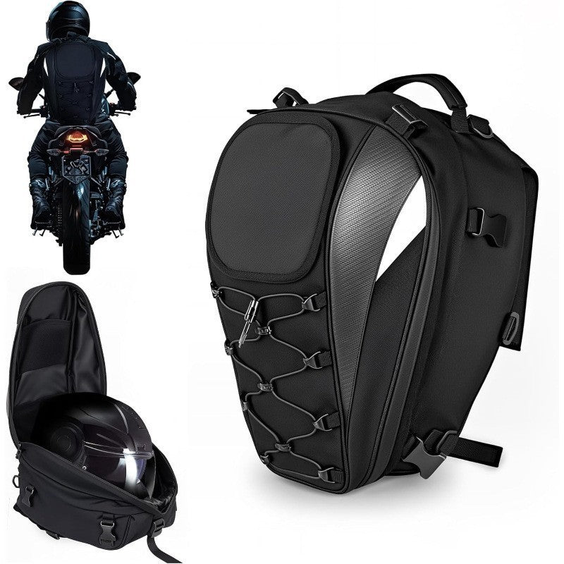 Motorcycle Rear Seat Helmet Large Capacity Cycling Travel Backpack Waterproof Rear Bag Knight Equipment