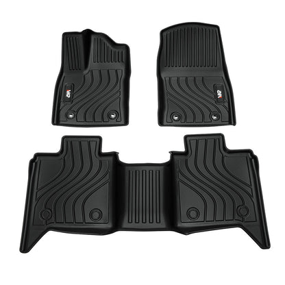 All-Weather TPE Front And Rear Row Floor Liners Floor Mats Fit For Toyota Tundra CrewMax Cab 2022-2025, Custom Fit Tundra Car Mats