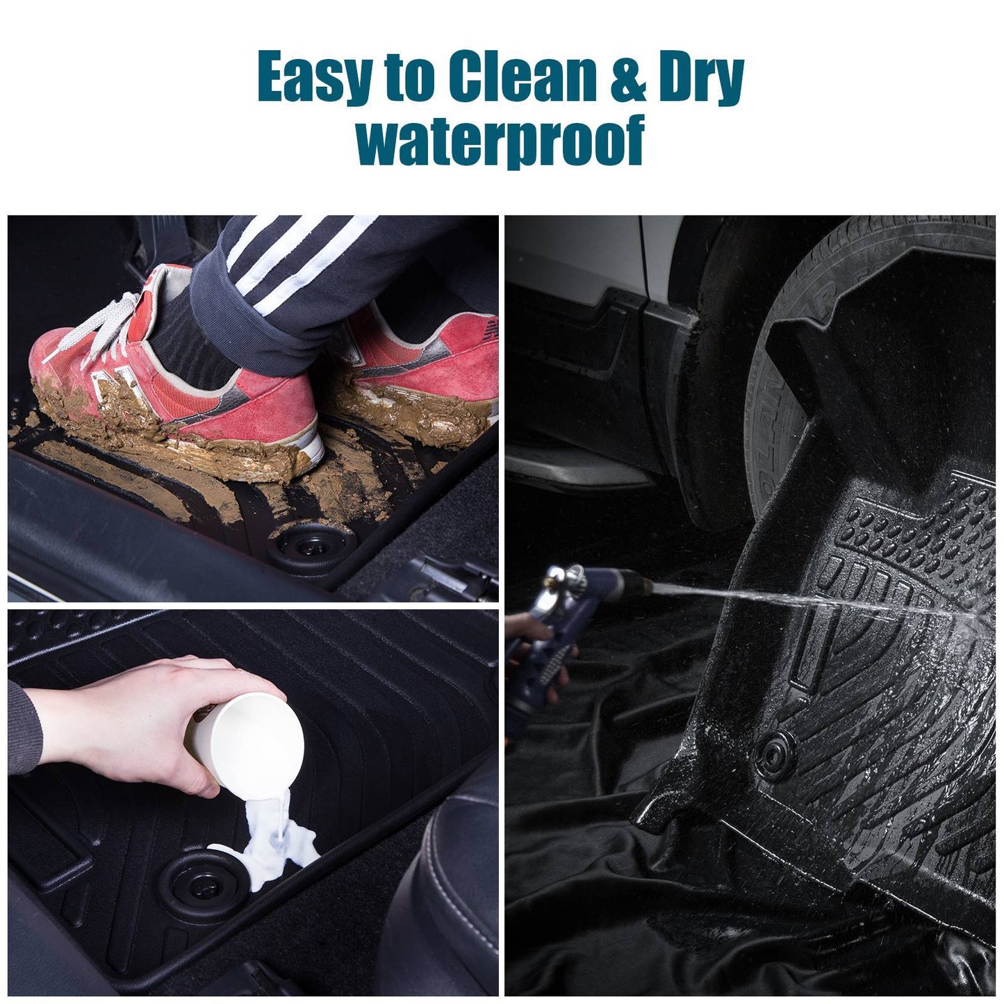 Car Floor Mats For 2013-2017 Crosstrek XV Black All-Weather TPE Rubber