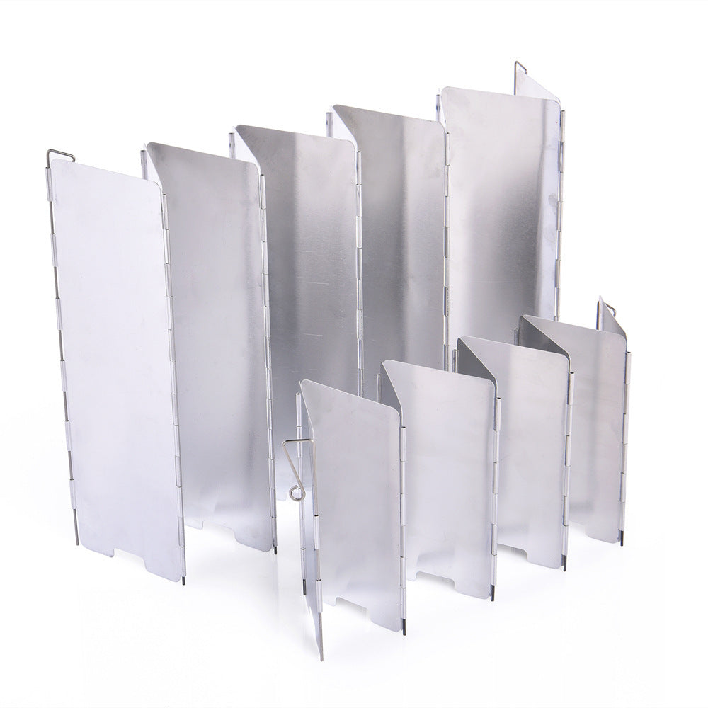Widesea Camping Stove Accessories With Box Outdoor Wind Deflector 9 Pieces Of 10 Pieces Foldable Aluminum Wind Deflector