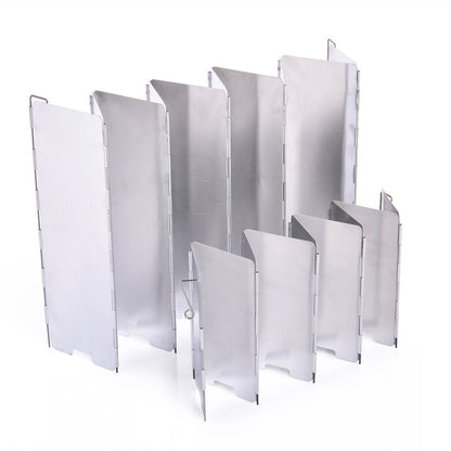 Widesea Camping Stove Accessories With Box Outdoor Wind Deflector 9 Pieces Of 10 Pieces Foldable Aluminum Wind Deflector
