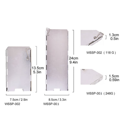 Widesea Camping Stove Accessories With Box Outdoor Wind Deflector 9 Pieces Of 10 Pieces Foldable Aluminum Wind Deflector