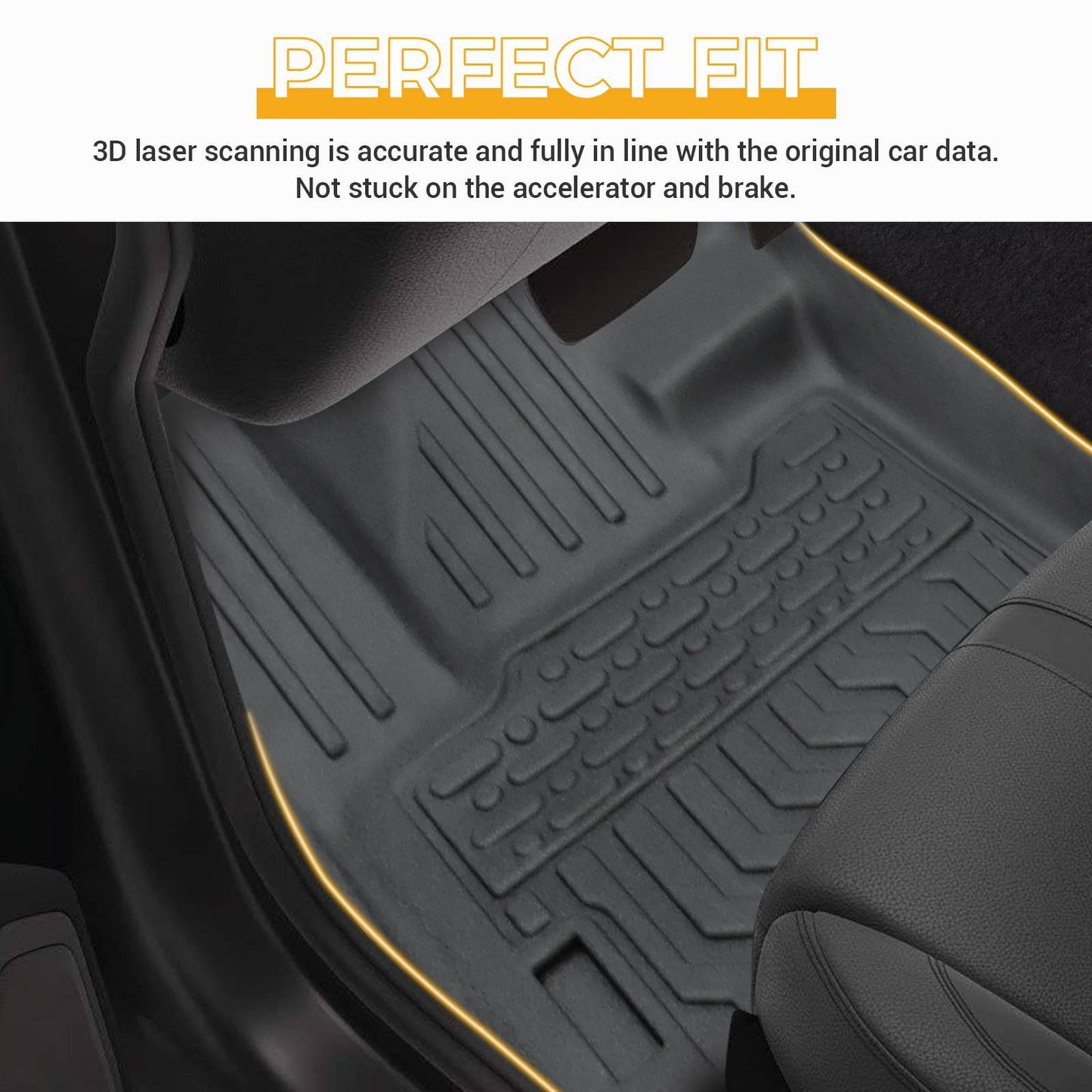 All Weather Car Floor Mats For 2014-2021 Tundra Double Cab Crew Max Cab