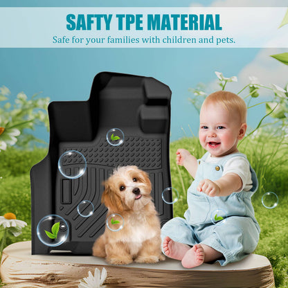 Car Floor Mats 3rd Row TPE Floor Liners For 2022-2024 Acura MDX All Weather