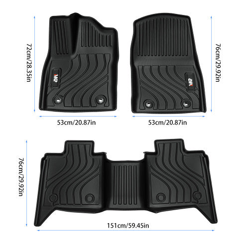 All-Weather TPE Front And Rear Row Floor Liners Floor Mats Fit For Toyota Tundra CrewMax Cab 2022-2025, Custom Fit Tundra Car Mats