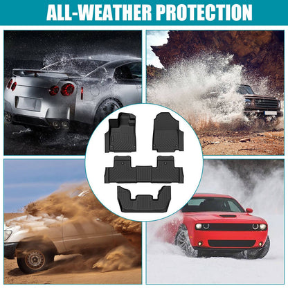 Car Floor Mats 3rd Row TPE Floor Liners For 2022-2024 Acura MDX All Weather