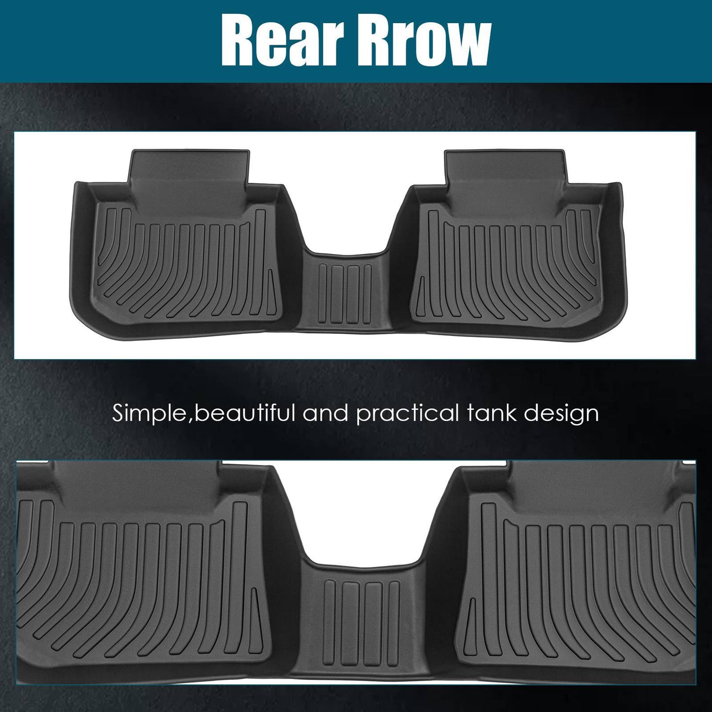 Car Floor Mats For 2013-2017 Crosstrek XV Black All-Weather TPE Rubber