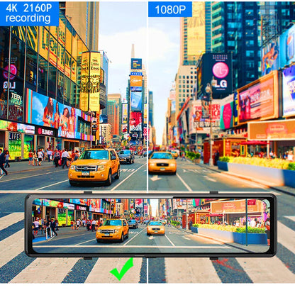 4K Car Video Recorder 12'' Rearview Mirror Car Dvr Sony IMX415 Ultra HD 3840*2160P Dash Cam With GPS Night Vision Reverse Camera