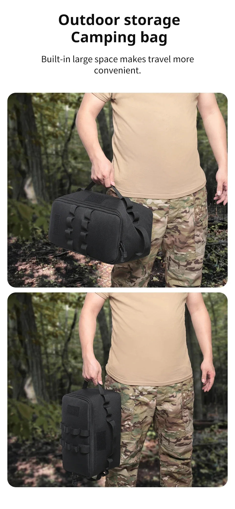 Outdoor Camping Gas Tank Storage Bag, Large Capacity Ground Nail Tool Bag, Gas Canister Picnic Cookware Utensils Kit Bag