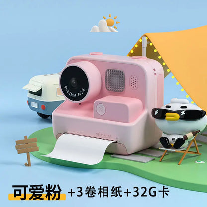 Digital camera HD1080p Polaroid photo printing high-definition DSLR dual mirror real-time high-definition printing for children'