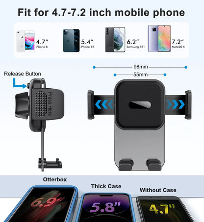 Car Phone Holder for Dashboard Windshield Acrylic Cellphone Mount Clip Support Stand for 4.7-7" Mobile Phone, Auto Accessories