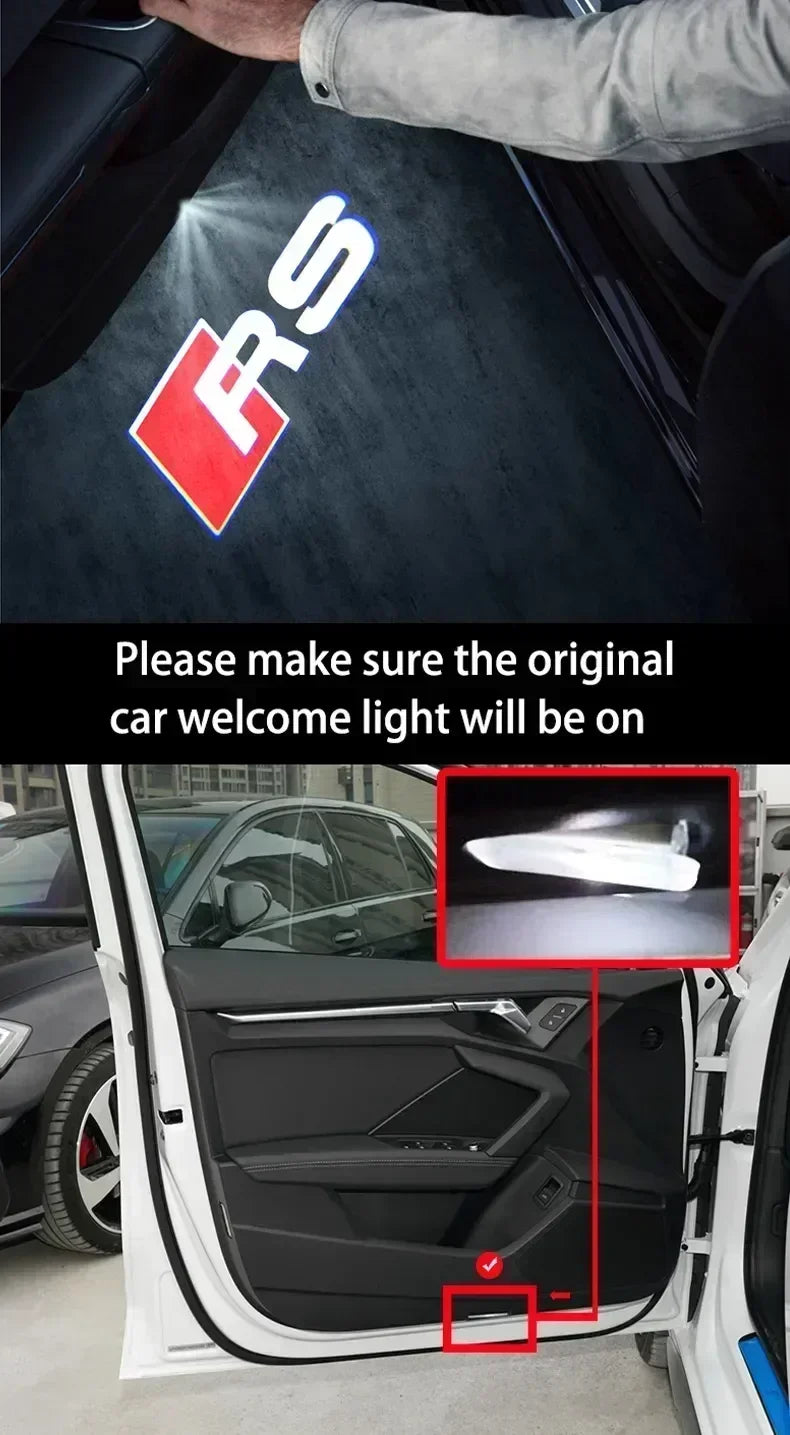 2/4Pcs Car Door Logo Light Led HD Projector Lamp For Audi A3 A4 B8 8P A6 C7 A5 Q5 B7 B6 B9 SLINE QUTTRO RS Q3 Q7 S3 S4 S5 S6 S8