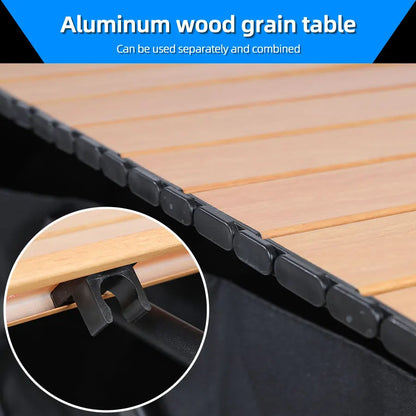 Collapsible Folding Utility Beach Wagon Cart. Heavy Duty, Large Capacity Fold Wagon Outdoor Trolley and Portable Camping Cart Table