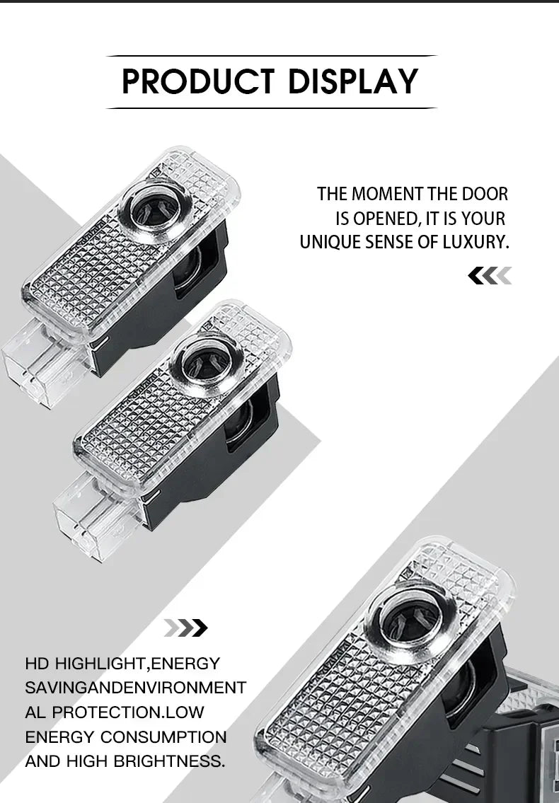 2/4Pcs Car Door Logo Light Led HD Projector Lamp For Audi A3 A4 B8 8P A6 C7 A5 Q5 B7 B6 B9 SLINE QUTTRO RS Q3 Q7 S3 S4 S5 S6 S8