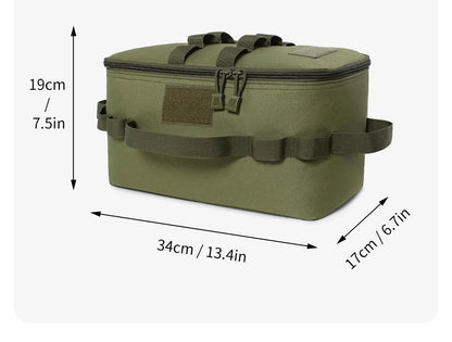 Outdoor Camping Gas Tank Storage Bag, Large Capacity Ground Nail Tool Bag, Gas Canister Picnic Cookware Utensils Kit Bag