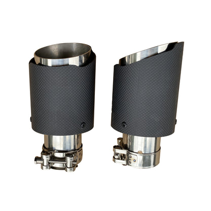 1PC Automotive Universal Stainless Steel Exhaust Pipe Muffler Carbon Fiber Trim Tail Pipe Exhaust Tip Exhaust Tip