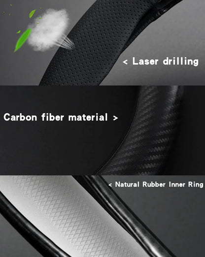 Universal Car Steering Wheel Cover. Carbon Fiber Leather Three-dimensional Anti Slip cover.