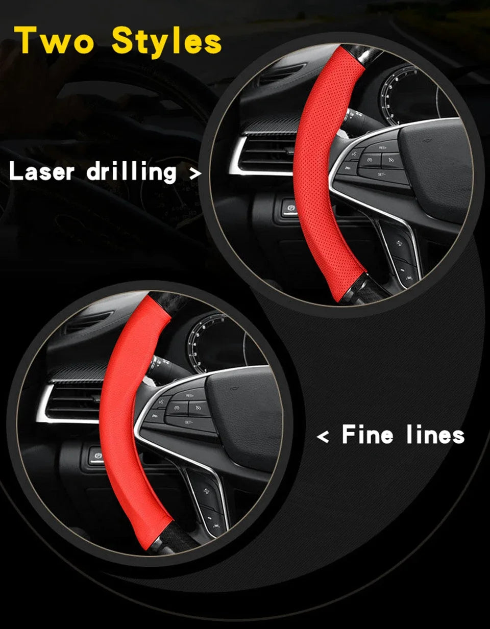 Universal Car Steering Wheel Cover. Carbon Fiber Leather Three-dimensional Anti Slip cover.