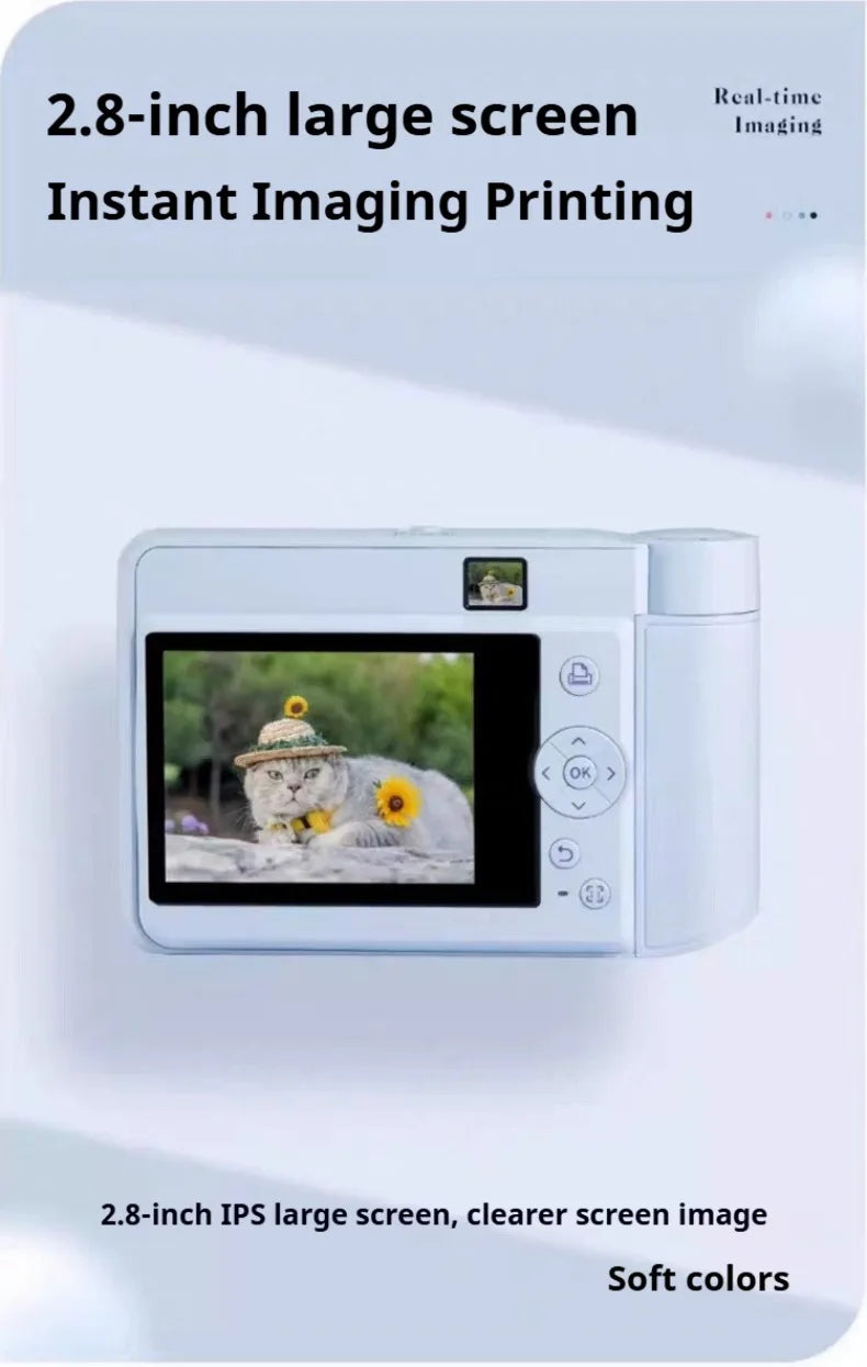 Z1  Polaroid cameras can use specialized photo paper and ribbon for color printing, with integrated sublimation function 48MP