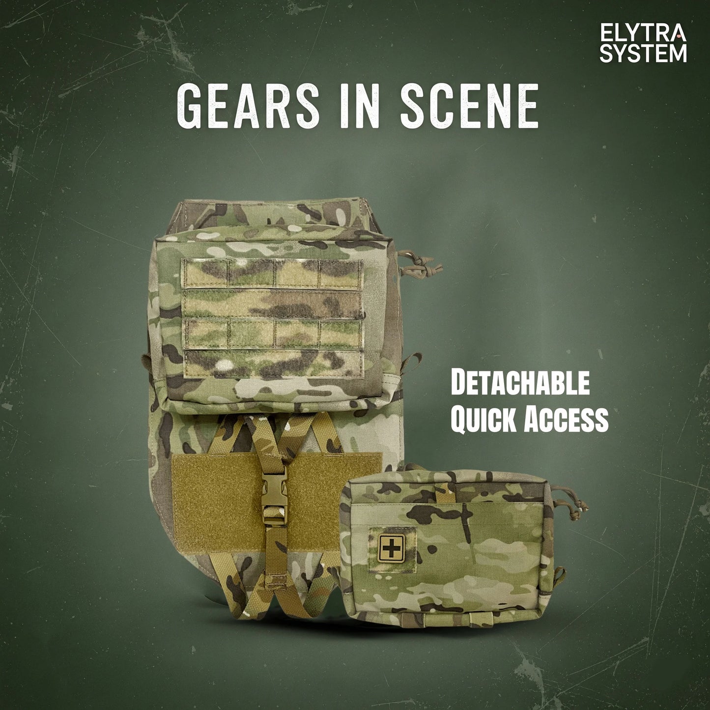 Tactical Vest Backboard Bag for Plate Carrier Quick Release Molle Detachable General Purpose Pouch Airsoft Huting Accessory