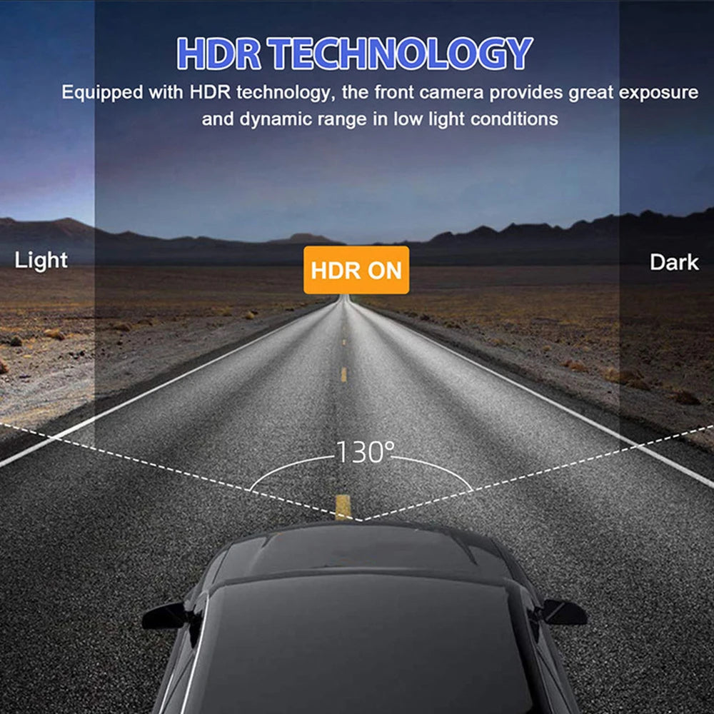 Dash Cam W/ IR Night Vision Loop Recording & 2" IPS Screen 1080P 3 Camera ， DVR recorder, video recorder, Vehicle DVR