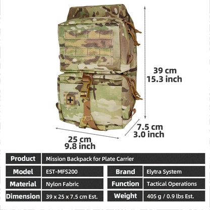 Tactical Vest Backboard Bag for Plate Carrier Quick Release Molle Detachable General Purpose Pouch Airsoft Huting Accessory