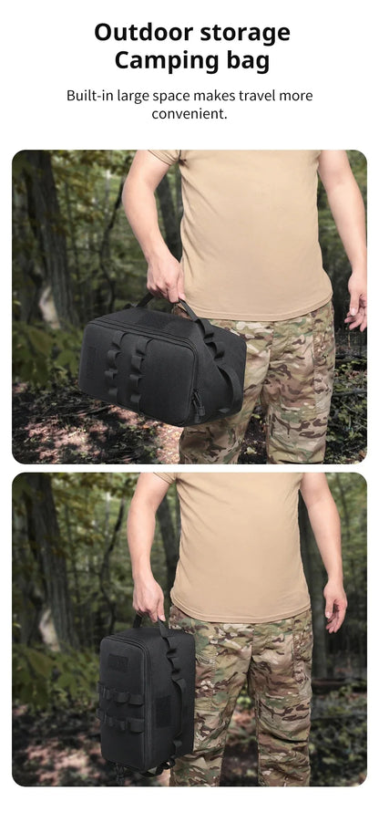 Outdoor Camping Gas Tank Storage Bag, Large Capacity Ground Nail Tool Bag, Gas Canister Picnic Cookware Utensils Kit Bag