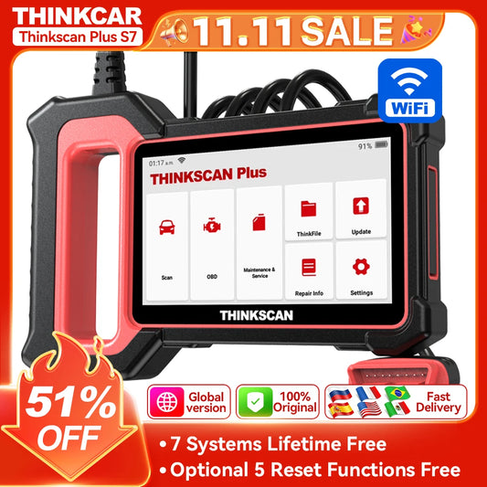 THINKSCAN PLUS S7 S6 S4 THINKCAR OBD2 Scanner Auto ABS,SRS,ECM,TCM,BCM,AC System Car EOBDⅡ Diagnostic Scan Tool Car Code Reader