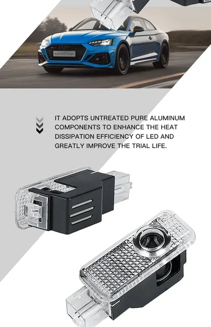 2/4Pcs Car Door Logo Light Led HD Projector Lamp For Audi A3 A4 B8 8P A6 C7 A5 Q5 B7 B6 B9 SLINE QUTTRO RS Q3 Q7 S3 S4 S5 S6 S8