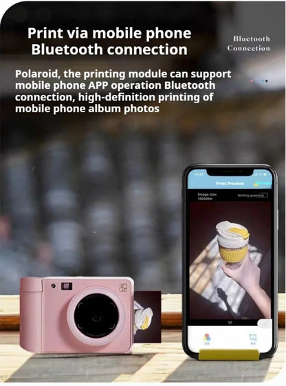 Z1  Polaroid cameras can use specialized photo paper and ribbon for color printing, with integrated sublimation function 48MP
