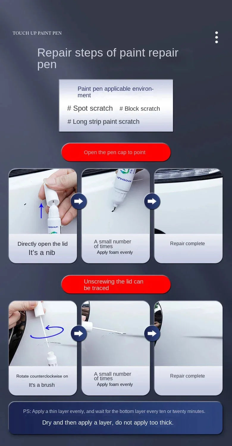 For Audi Car Paint Repair Pen Touch Up Scratch Remover