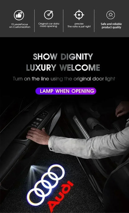 2/4Pcs Car Door Logo Light Led HD Projector Lamp For Audi A3 A4 B8 8P A6 C7 A5 Q5 B7 B6 B9 SLINE QUTTRO RS Q3 Q7 S3 S4 S5 S6 S8