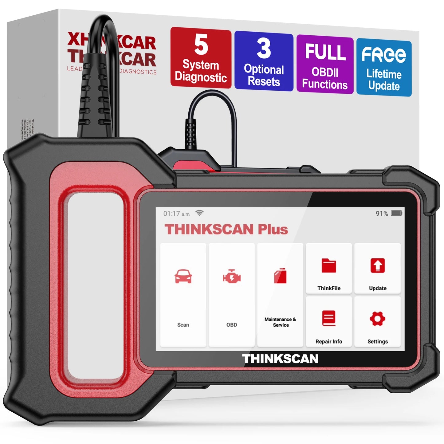 THINKSCAN PLUS S7 S6 S4 THINKCAR OBD2 Scanner Auto ABS,SRS,ECM,TCM,BCM,AC System Car EOBDⅡ Diagnostic Scan Tool Car Code Reader