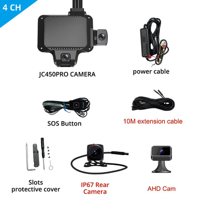 Jimi JC450Pro 4G DashCam ADAS 4/5 Channels AI Car DVR Camera Live Video GPS Tracking Remote Monitor Wifi Car Recorder Free APP