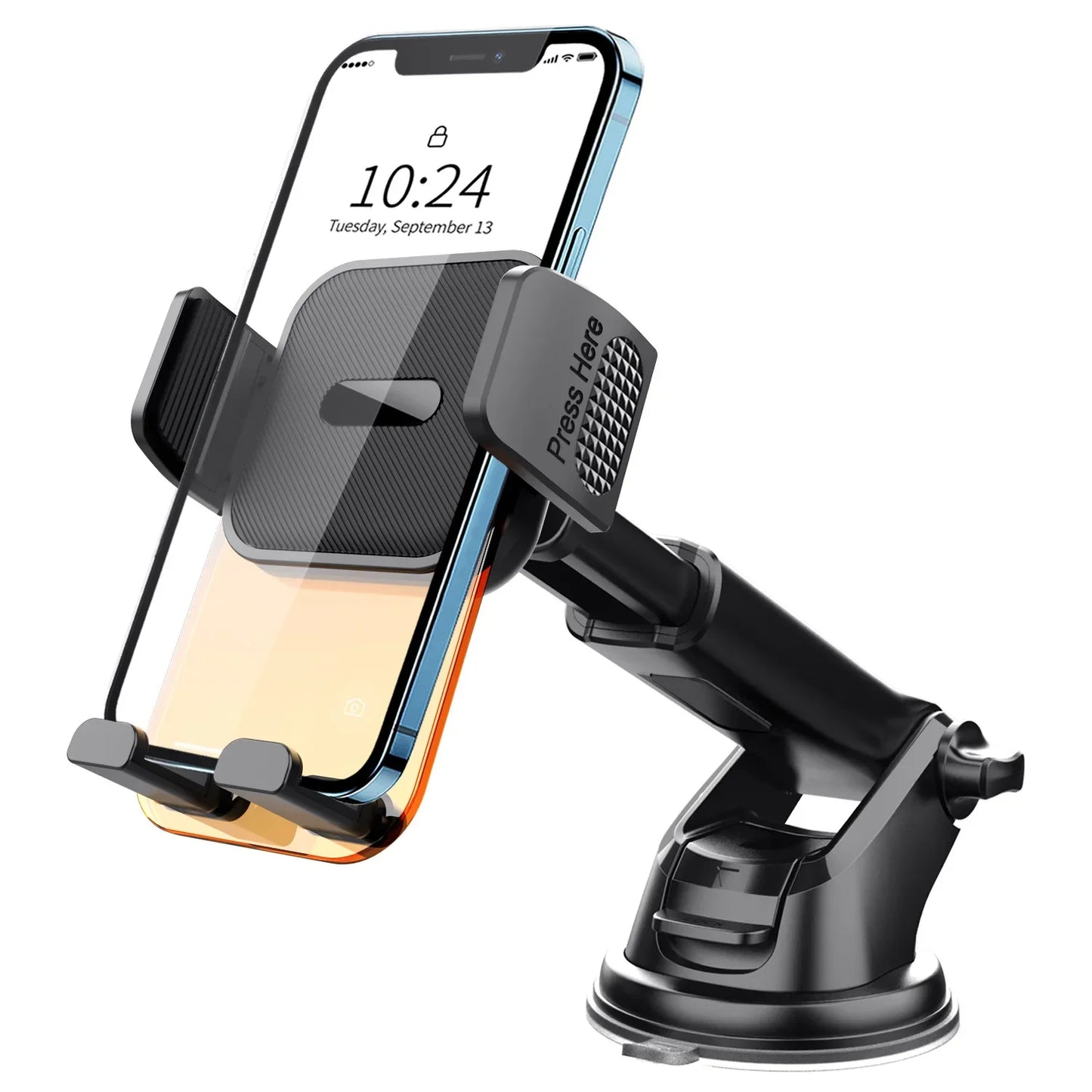 Car Phone Holder for Dashboard Windshield Acrylic Cellphone Mount Clip Support Stand for 4.7-7" Mobile Phone, Auto Accessories