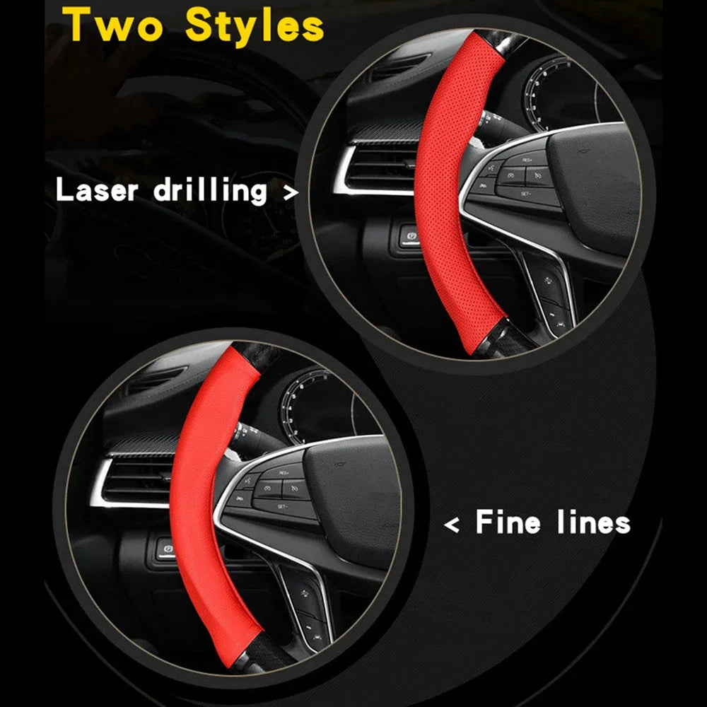 Universal Car Steering Wheel Cover. Carbon Fiber Leather Three-dimensional Anti Slip cover.
