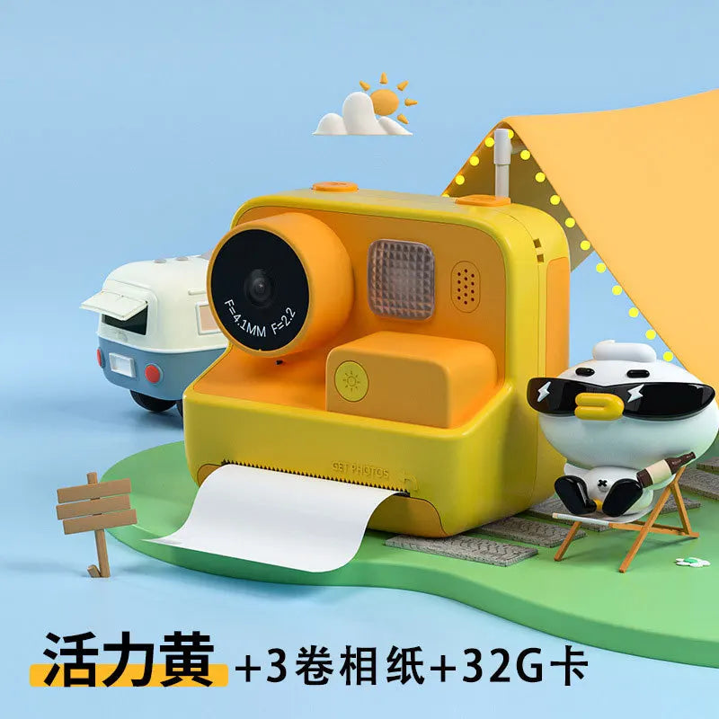 Digital camera HD1080p Polaroid photo printing high-definition DSLR dual mirror real-time high-definition printing for children'