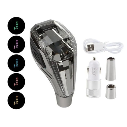 Crystal Multicolor LED Light Car Gear Shift Knob. Universal Modified Lever Handball