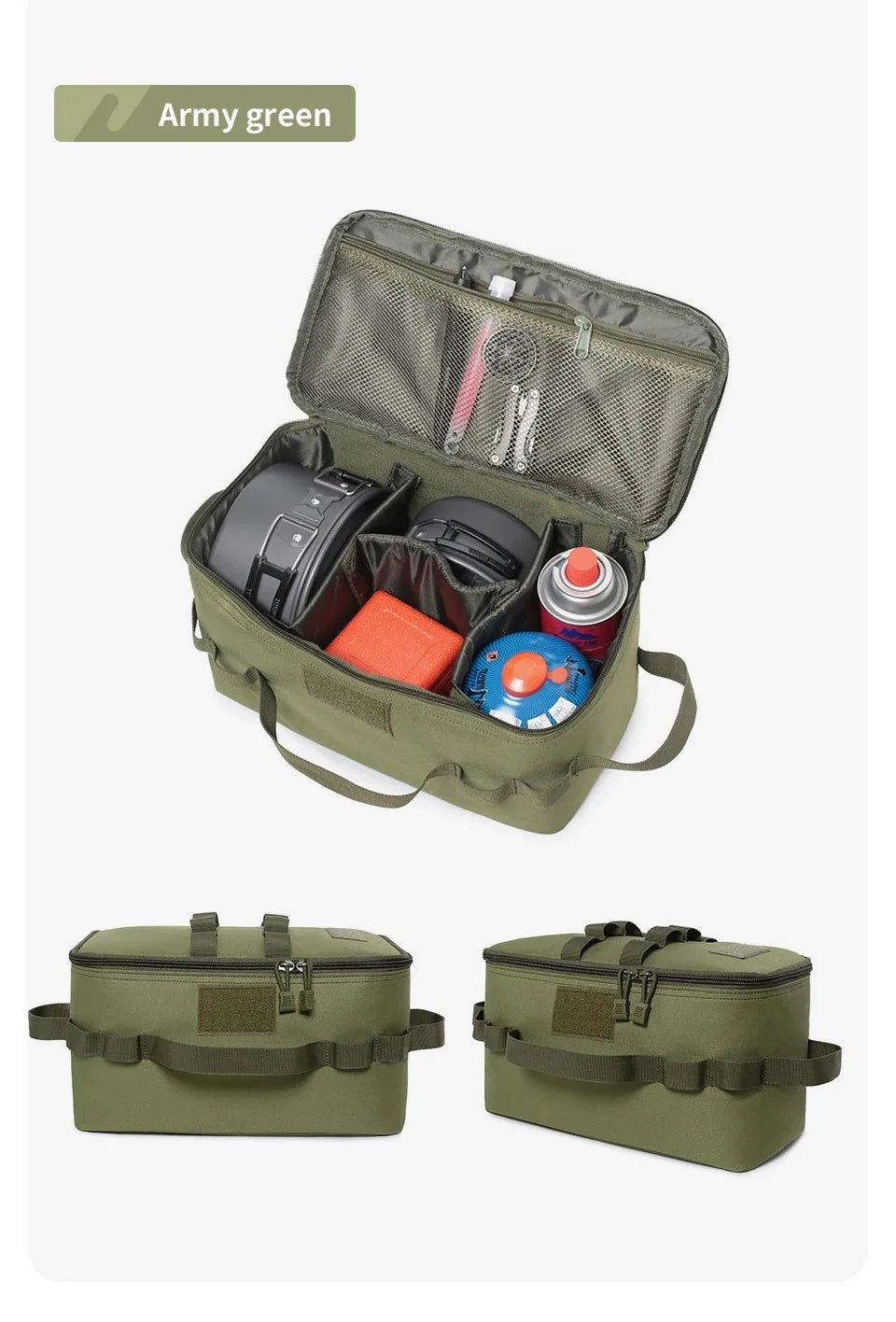 Outdoor Camping Gas Tank Storage Bag, Large Capacity Ground Nail Tool Bag, Gas Canister Picnic Cookware Utensils Kit Bag