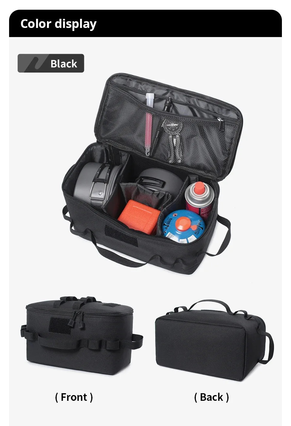 Outdoor Camping Gas Tank Storage Bag, Large Capacity Ground Nail Tool Bag, Gas Canister Picnic Cookware Utensils Kit Bag