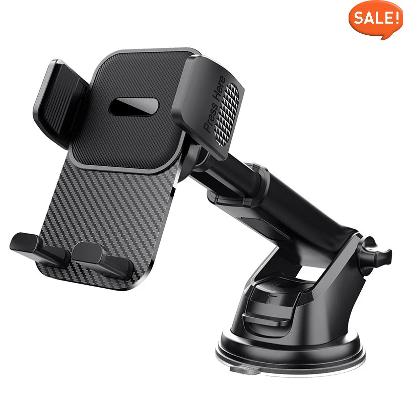 Car Phone Holder for Dashboard Windshield Acrylic Cellphone Mount Clip Support Stand for 4.7-7" Mobile Phone, Auto Accessories