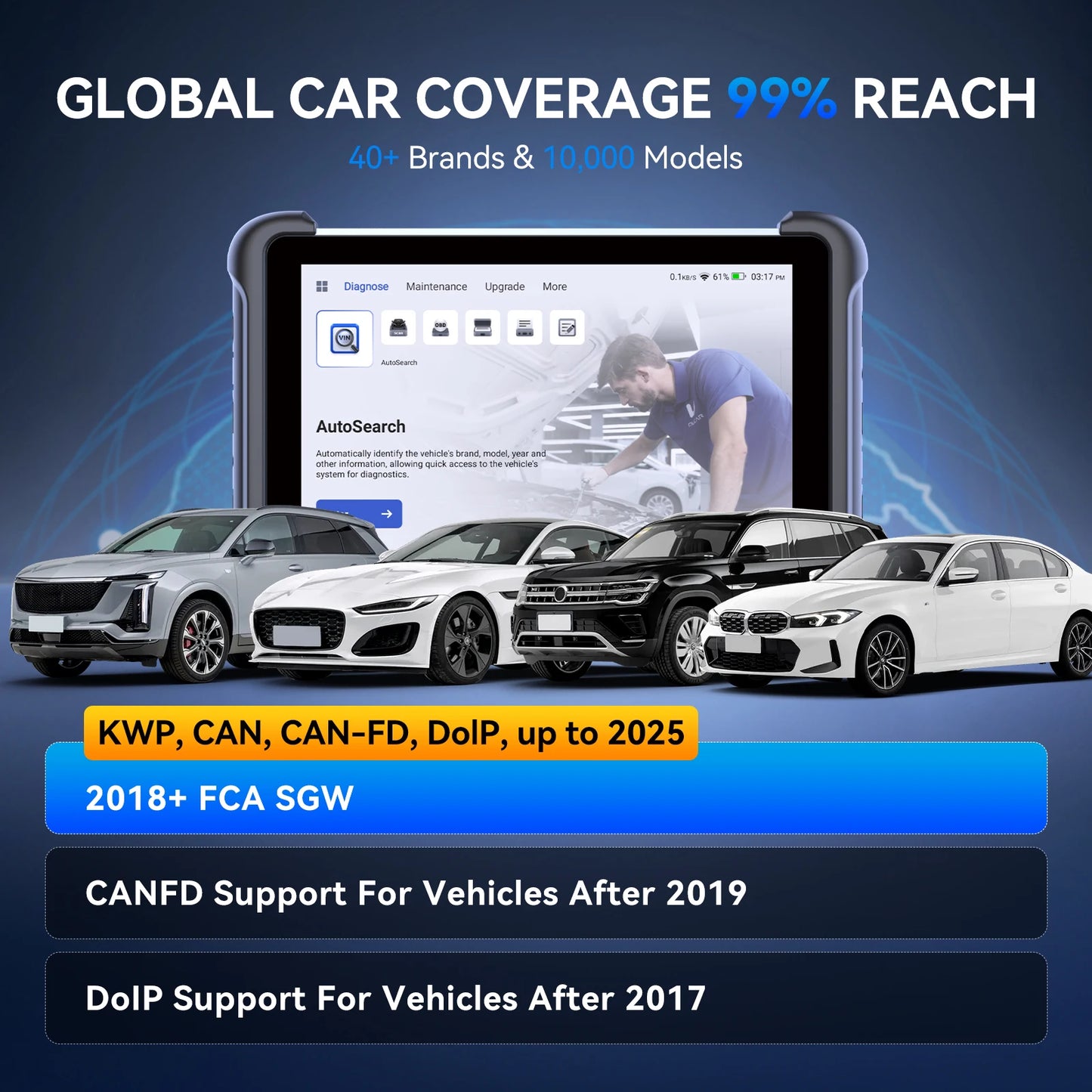 MUCAR 892BT Free AI CANFD DoIP Car Diagnostic Tools All System Auto Scan Tool ECU Coding Bi-Directional OBD2 Scanner 35 Resets