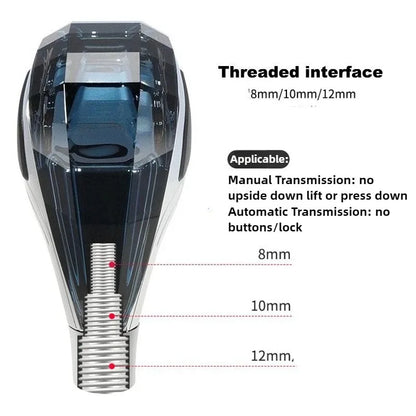 Crystal Multicolor LED Light Car Gear Shift Knob. Universal Modified Lever Handball