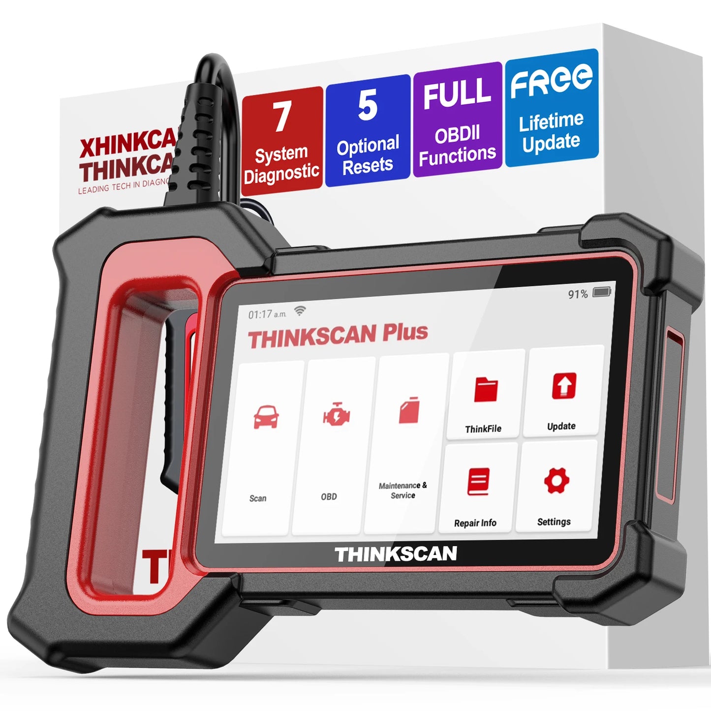 THINKSCAN PLUS S7 S6 S4 THINKCAR OBD2 Scanner Auto ABS,SRS,ECM,TCM,BCM,AC System Car EOBDⅡ Diagnostic Scan Tool Car Code Reader